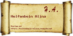 Helfenbein Alina névjegykártya